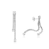 Cercei lungi argint model tenis cu pietre DiAmanti SMT-1026-K-AS